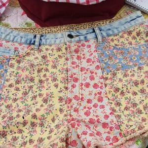 Farm Rio Anthropologie floral shorts